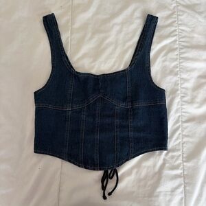 Dark wash Denim corset Top